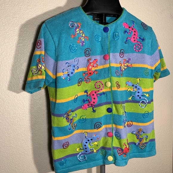 Vintage Morgan Cole lizard top - Picture 2 of 7